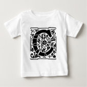 Initial C Monogramm. Maßgeschneidertes Muster für Baby T-shirt (Vorderseite)