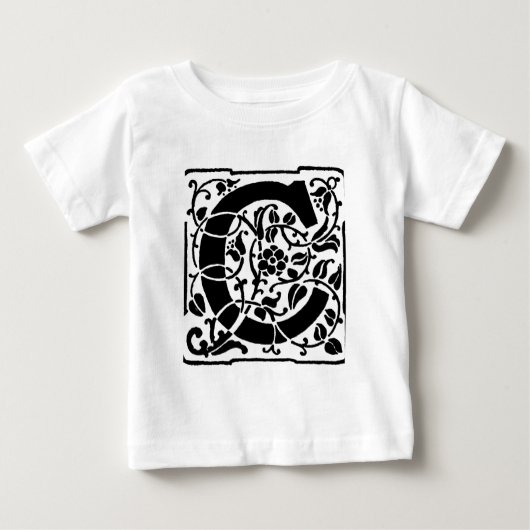 Initial C Monogramm. Maßgeschneidertes Muster für Baby T-shirt (Vorderseite)