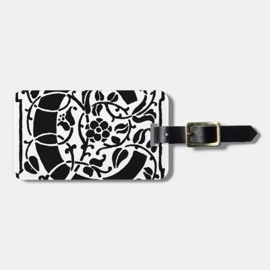 Initial C Monogramm. Maßgeschneidertes Muster für  Gepäckanhänger (Vorderseite horizontal)