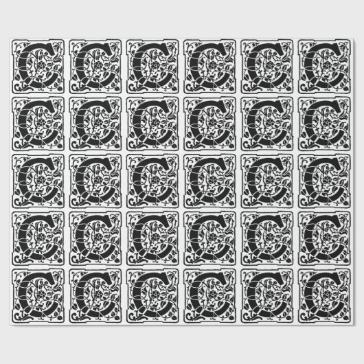 Initial C Monogramm. Maßgeschneidertes Muster für Geschenkpapier (Flach)