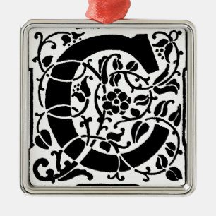 Initial C Monogramm. Maßgeschneidertes Muster für Ornament Aus Metall