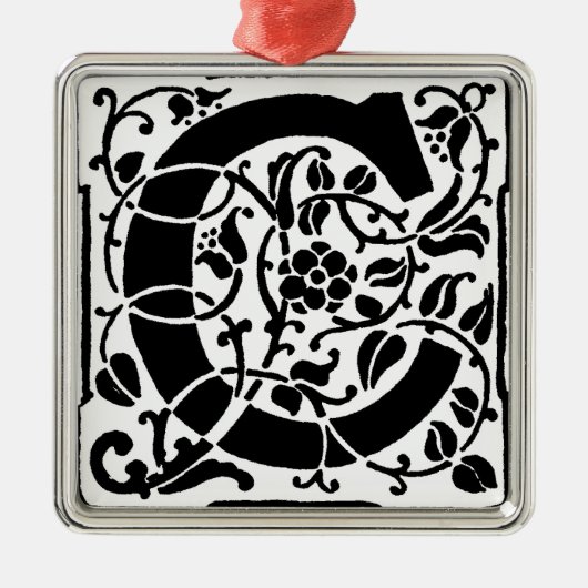 Initial C Monogramm. Maßgeschneidertes Muster für Ornament Aus Metall (Vorne)