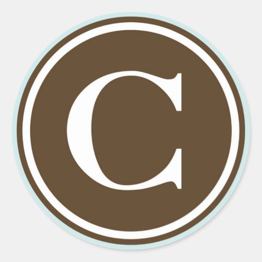 Initial-C-Monogramm-Siegel-Gastgeschenk Runder Aufkleber (Vorderseite)