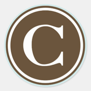 Initial-C-Monogramm-Siegel-Gastgeschenk Runder Aufkleber