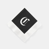 Initial C, Schwarzweißmonogramm Serviette (Ecke)
