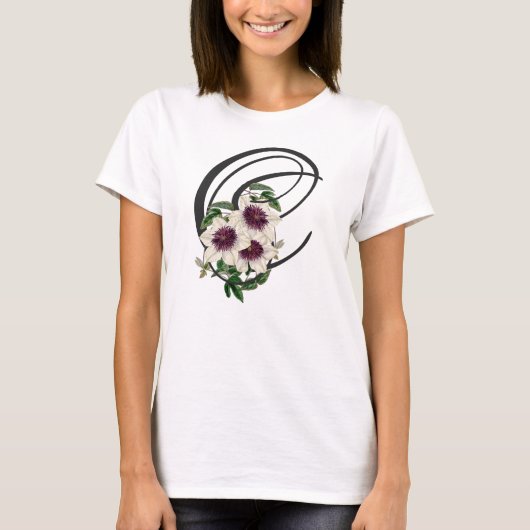 Initial C, Vintag Clematis T - Shirt (Vorderseite)