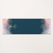 Initial Celestial Stars Space Monogram | Rosa Blau Yogamatte (Rückseite (Horizontal))