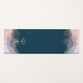 Initial Celestial Stars Space Monogram | Rosa Blau Yogamatte (Vorderseite (Horizontal))