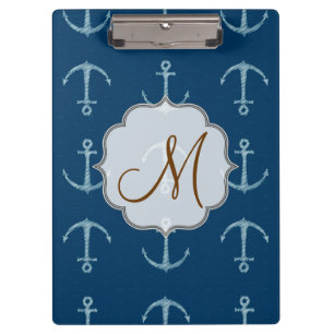 Initial-Clip-Board des Nautic Anchor Sail Monogram Klemmbrett