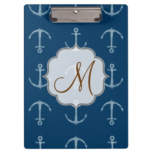 Initial-Clip-Board des Nautic Anchor Sail Monogram Klemmbrett (Vorderseite)