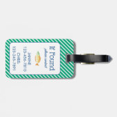 Initial Custom Blue Watercolor Wave Gepäckanhänger (Rückseite horizontal)