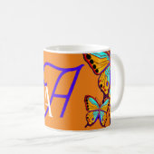 Initial Custom Butterfly Kaffeetasse (VorderseiteRechts)