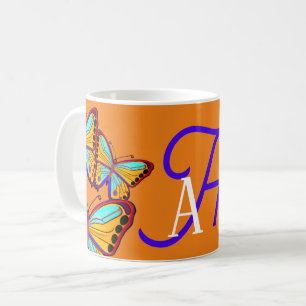 Initial Custom Butterfly Kaffeetasse