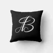 Initial Custom Letter B Monogram Kissen (Rückseite)