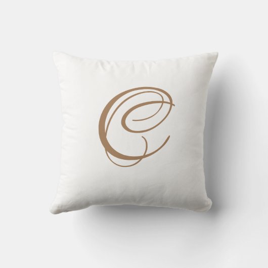 Initial Custom Letter C Monogram Kissen (Rückseite)