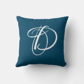 Initial Custom Letter D Monogram Kissen (Rückseite)