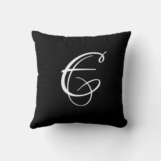 Initial Custom Letter E Monogram Kissen (Rückseite)