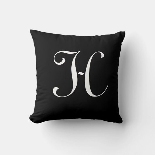 Initial Custom Letter H Monogram Kissen (Vorderseite)