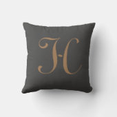 Initial Custom Letter H Monogram Kissen (Rückseite)