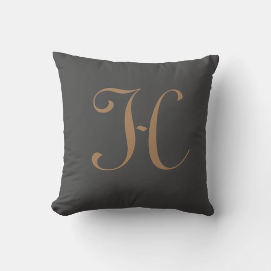 Initial Custom Letter H Monogram Kissen (Vorderseite)