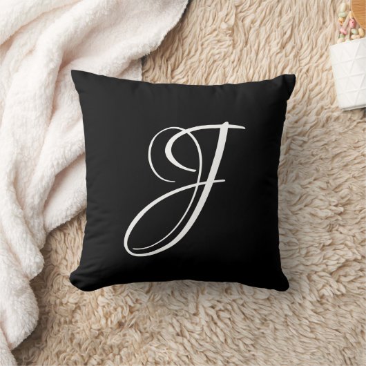 Initial Custom Letter J Monogram Kissen (Decke)