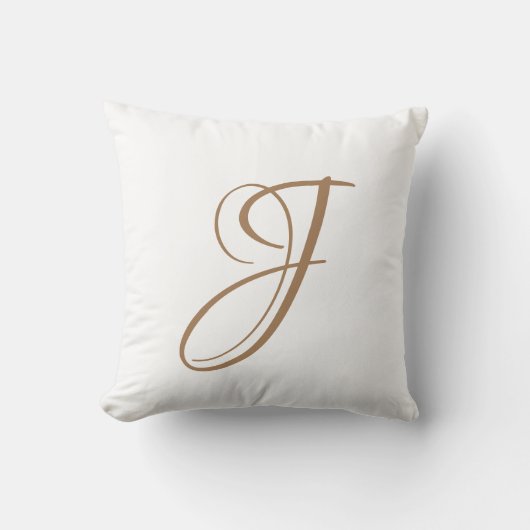 Initial Custom Letter J Monogram Kissen (Vorderseite)
