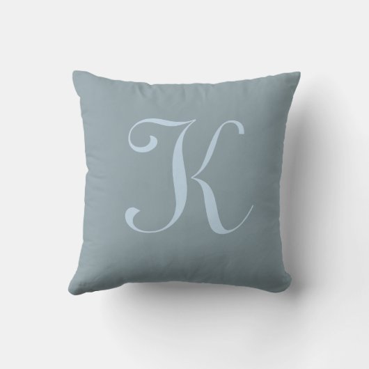 Initial Custom Letter K Monogram Kissen (Rückseite)