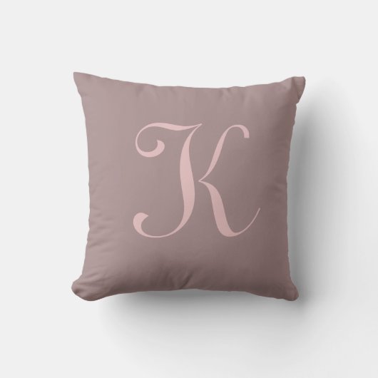 Initial Custom Letter K Monogram Kissen (Vorderseite)