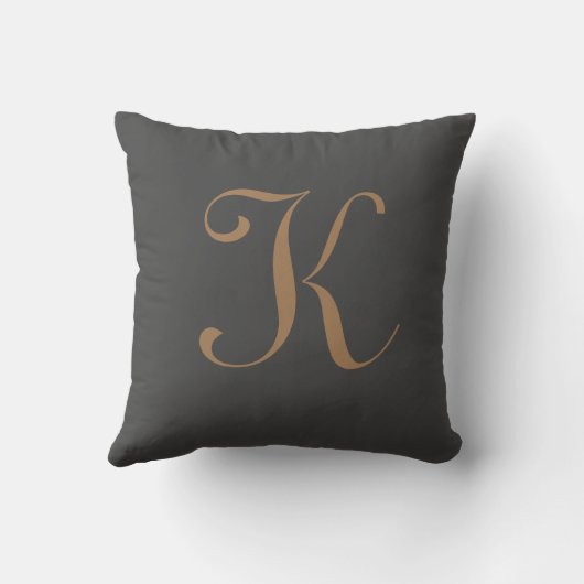 Initial Custom Letter K Monogram Kissen (Rückseite)