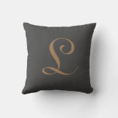 Initial Custom Letter L Monogram Kissen (Rückseite)