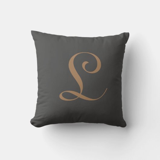 Initial Custom Letter L Monogram Kissen (Vorderseite)