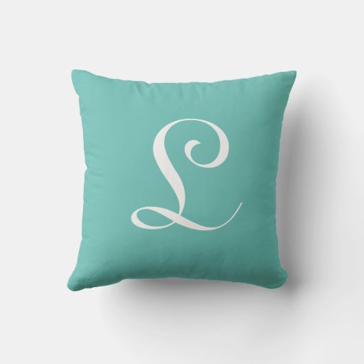 Initial Custom Letter L Monogram Kissen (Rückseite)