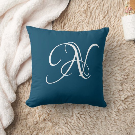 Initial Custom Letter N Monogram Kissen (Decke)