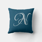 Initial Custom Letter N Monogram Kissen (Rückseite)