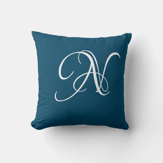 Initial Custom Letter N Monogram Kissen (Vorderseite)
