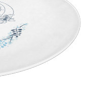 Initial "D" Blue Monogram Calm Floral Schneidebrett (Ecke)