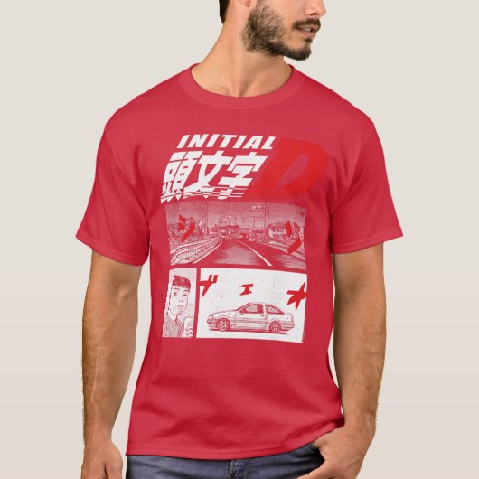 Initial D Manga 3-Panel-Manga-Freund T-Shirt (Vorderseite)
