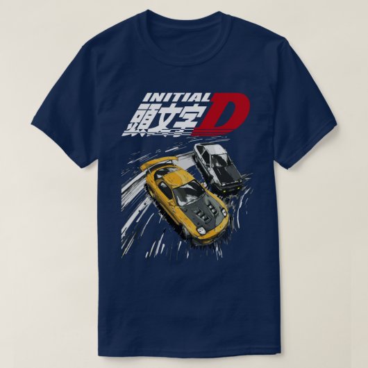 Initial D Mountain Drift Racing Tandem AE86 vs FD T-Shirt (Design vorne)