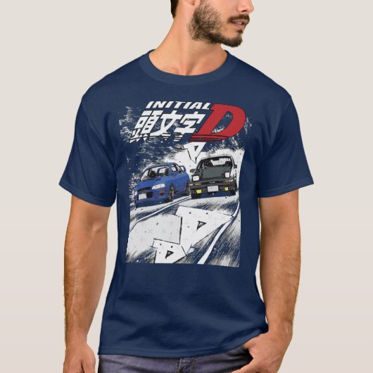 Initial D Mountain Drift Racing Tandem Takumi Fuji T-Shirt (Vorderseite)