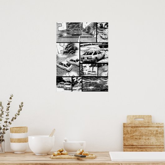 Initial D Racing Manga Wall Design Version 2 Poster (Küche)