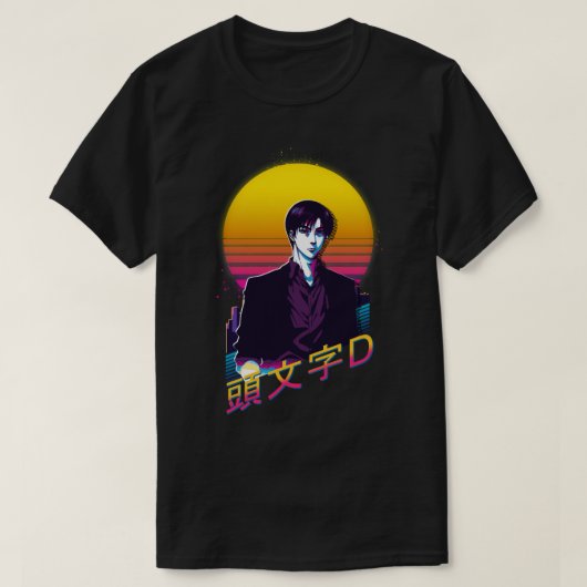 Initial D Ryosuke Takahashi Retrowave T-Shirt (Design vorne)
