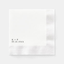 Initial + Date Cocktail Serviette
