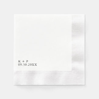 Initial + Date Cocktail Serviette