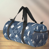 Initial Denim Blue and White Monogram Duffle Bag