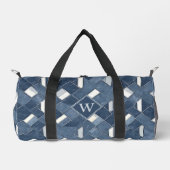 Initial Denim Blue and White Monogram Duffle Bag (Vorderseite)