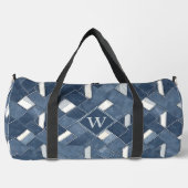 Initial Denim Blue and White Monogram Duffle Bag (Vorderseite)