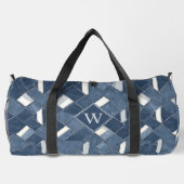 Initial Denim Blue and White Monogram Duffle Bag (Rückseite)