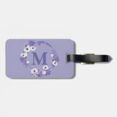 Initial der lila Blumenzähne Gepäckanhänger (Rückseite horizontal)