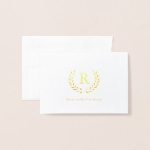 Initial der personalisierten Kranke-Monogramm, Fol Folienkarte