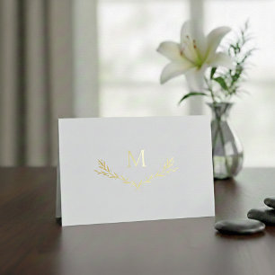 Initial der personalisierten Kranzmonogramm Folienkarte
